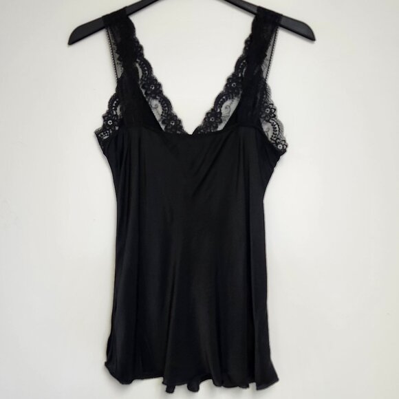 Dis Moi Women's Black Camisole W/Lace Trim Size M - Picture 3 of 6